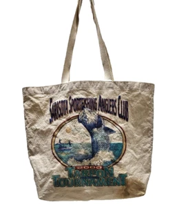 Canvas Boat Tote Bag 2000 Sarasota Sportfishing Anglers Club Tarpon Tournament - Picture 1 of 10
