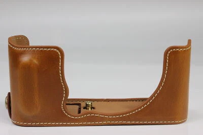 Medio estuche protector agarre para cámara Fuji X-E4 Fujifilm XE4 cuero real genuino Foto 1 de 4