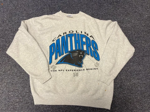 VINTAGE Carolina Panthers Mens Sweater/Sweatshirt Men's Large Grey Crewneck 1993 Cover