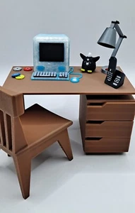 1998 Mini Apple iMac G3 Computer Desk Art Diorama with Lamp, Telephone, Chair - Picture 1 of 5