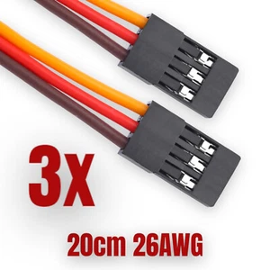 ✅ 3x Servo Patch Kabel 20cm Patchkabel Servokabel JR Stecker zu Stecker 26AWG ✅ - Bild 1 von 11