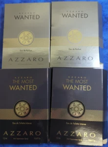 Azzaro 4pc: Wanted eau de parfum Most Wanted eau de toilette intense samples - Picture 1 of 2