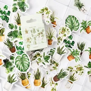 45 MINIPflanzen Sticker Aufkleber Vintage Scrapbooking Basteln Laptop Handyhülle - Bild 1 von 6