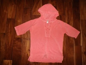 NWT Womens Green Tea Coral Pullover Hoodie Short Sleeve Sweat Shirt Size S - Picture 1 of 1