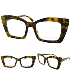 Womens Classy Elegant Modern Retro Style READING EYE GLASSES Readers Large Frame - Picture 1 of 6