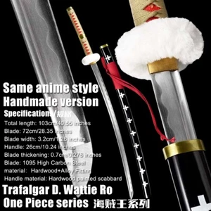 One Piece Zorro Japanese anime cosplay truly sharp Katana Handmade 1095 blade - Picture 1 of 142