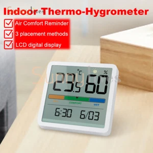 Thermometer Indoor Digital Hygrometer Temperature Humidity Meter Weather Station - Picture 1 of 19