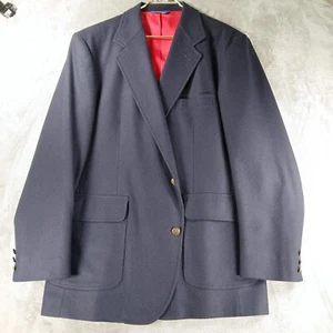 Vintage Pendleton Wool Sports Coat Jacket Blazer Mens 44L Navy Blue Gold Buttons - Picture 1 of 7