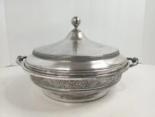 Reed & Barton Silverplate Round Covered 1.5 Qt Casserole Dish w/Pyrex Liner #304
