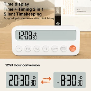LCD Digital Timer Magnetic Countdown Reminder 3 Level Volume Time Manager 12/24H - Picture 1 of 10