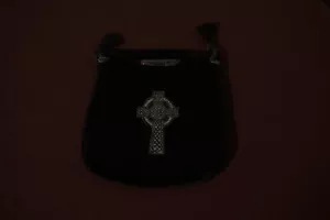 Celtic Cross Black Velveteen Drawstring Bag - For Dice, Runes, or Crystals - Picture 1 of 1