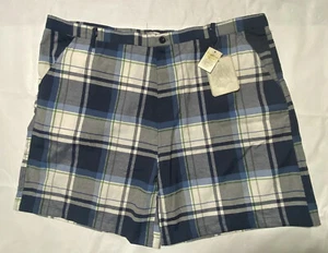 Pantalones Cortos Brooklyn Express Azul A Cuadros Para Hombre Talla 48 Bolsillos con Solapa Ligeros Nuevos con Etiquetas - Imagen 1 de 5