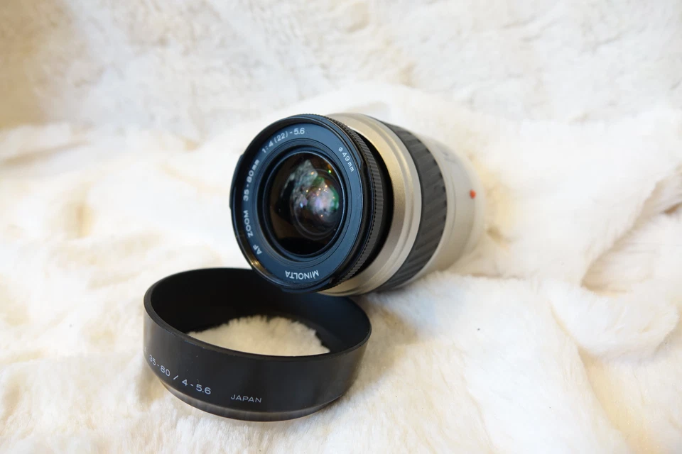 Minolta AF Zoom 35-80mm 35-80 mm 4(22)-5.6 FOR  Dynax Sony Minolta WITH HOOD - Image 1 of 3