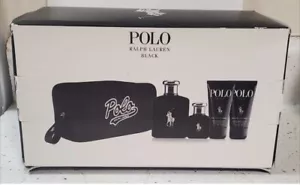 Ralph Lauren POLO BLACK 5 Pc Set ( 4.2 & 1.36 oz EDT Spray's + A/S Gel + More ) - Picture 1 of 1
