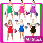 Ladies Cheerleader Costume School Girl Full Outfits Fancy Dress Uniform