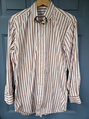 Holland & Sherry A Medida Azul Amarillo Rayas A Mano Talla L/XL (Estimación) Foto 1 de 4