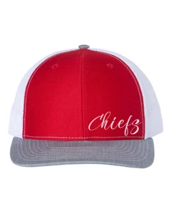 CHIEFS, MAHOMES, SUPERBOWL CHAMPS, Snapback FOOTBALL Cap, Trucker Hat,White Text - Picture 1 of 20