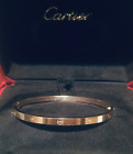 Cartier Love Bracelet  18k Rose Gold 4mm Size 17 W/box, Pouch & Bag