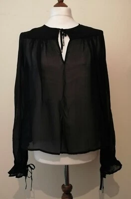 Blusa Top Just Cavalli Manga Larga Negra Ita 42 Reino Unido 10 Foto 1 de 4