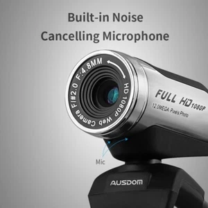 AUSDOM Webcam, Full HD 1080P Wide Angle View, AW615, noise cancelling microphone - Picture 1 of 4