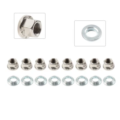 Wheel Flange Lug Nut Kit Taper Adaptor M10-1.25 8pcs for Honda TRX450R ATV - Image 1 of 4