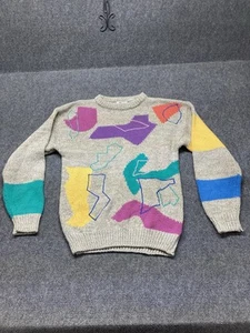 Maglione maglia geometrica vintage Empire Gene Stuart donna taglia M anni 80 90 pastello - Foto 1 di 9