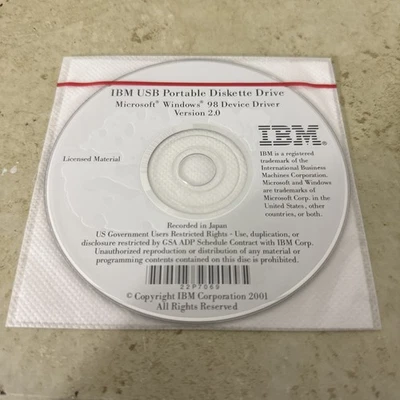 IBM USB Portable Diskette Driver Version 2.0 Windows 98 Vintage Software - Image 1 of 3