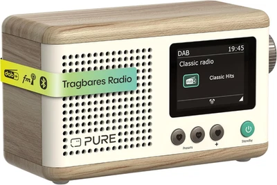 Pure Classic Mini Tragbares Digitalradio – DAB+ & Ukw-Radio – Bluetooth 5.3 – 15 - Bild 1 von 4
