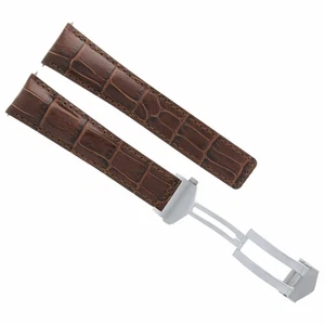 19MM LEATHER STRAP BAND FOR TAG HEUER CARRERA TWIN TIME CALIBRE 7 WATCH BROWN - Picture 1 of 5