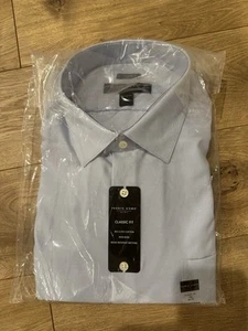 NWT Pronto Uomo 18.5 36/37 Tall Non-Iron Classic Fit Blue Dress Shirt Warehouse - Picture 1 of 5