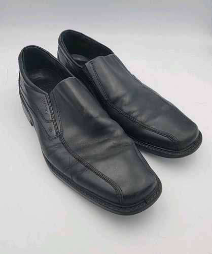 Ecco Shock Point Loafers Mens Sz 11M EU 45 Black Leather Slip On Comfort Shoes