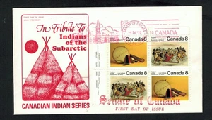 Canada #574-575, 1975 8¢ Subarctic Indians Plate Block, B. Jones cachet FDC - Bild 1 von 1