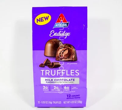 Atkins Endulge TRUFFLES Milk Chocolate 0.35oz each 2g Net Carbs 12 ct 03/25/2026 - Image 1 of 3
