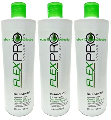 (Lote 3) Champú FlexPro Collection IWith Extracto de Vainilla y Miel 16 Oz Cada uno Foto 1 de 4