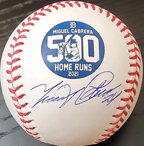Miguel Cabrera Autographed Miggy 500 HR OMLB Baseball with JSA Witnessed COA - Picture 1 of 3