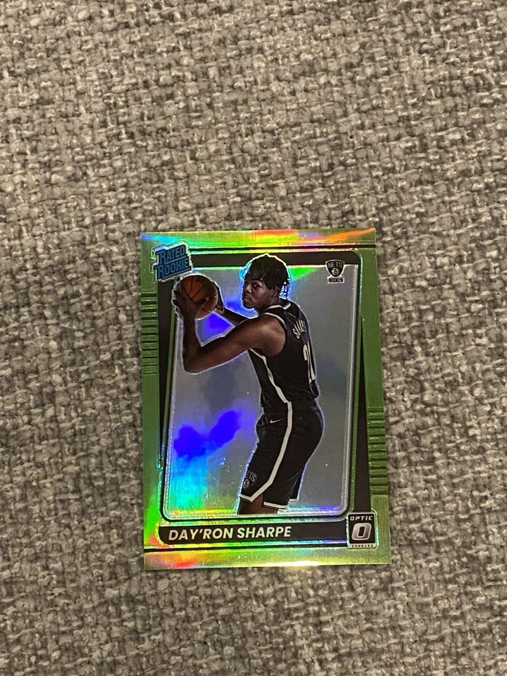 #’d /149 - 2021 Donruss Optic Rated Rookie Lime Green Day'Ron Sharpe Nets PWE - Image 1 of 3