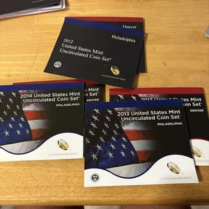 2012, 2013, 2014 US Mint P & D Uncirculated Coin Sets w/ OGP&COA - Picture 1 of 10