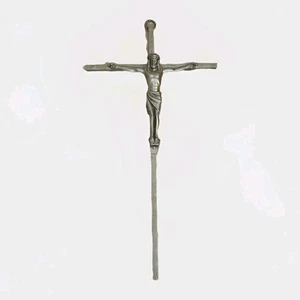 VTG Brass 10" Wall Cross INRI Crucifix Jesus on Cross Wall Hanging Religious - Picture 1 of 4