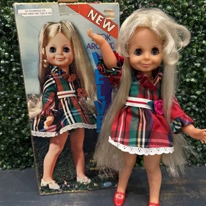 Clean & Working!! Vintage Ideal Velvet Doll ‘Look Around’ 1972 In Original Box - Picture 1 of 13