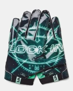 UA Under Armour F8 Lock In Receiver Football Gloves 1370840-005 Size Large NEW - Picture 1 of 2
