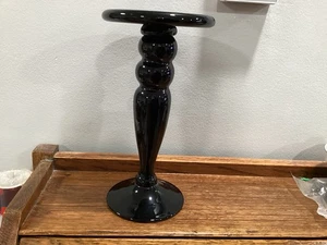 Vintage .black Glass Candleholder - Picture 1 of 2