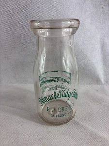R.J. Creed Pinnacle Ridge Farms Rutland Vermont halbes Pint Milchflasche - Bild 1 von 9