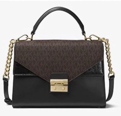 Michael Kors Sloan Leather And Signature Logo Convertible Satchel - Image 1 of 4