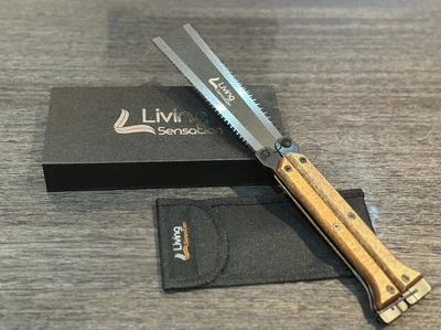 LIVING SENSATION Japanese Folding Pull Saw Double Edge 11/13 TPI SK5 Blade 140mm Woodworking