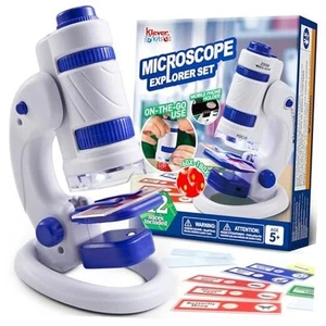 Microscope Explorer Set for Kids, 2 in 1 Science Experiment Toy with Portable - Picture 1 of 7