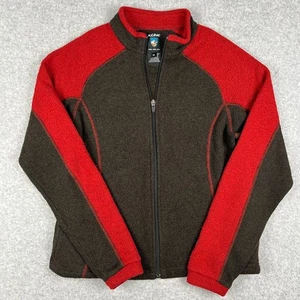 Kuhl Alpaca Fleece Jacket Full Zip Sweater Medium Women Red Brown Hiking - Picture 1 of 7