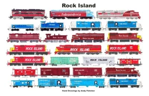 Mantel individual laminado para ferrocarril Rock Island 11"x17" Andy Fletcher - Imagen 1 de 1