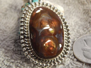 New Fire Agate Sterling Silver Pendant By Navajo Geraldine James - Picture 1 of 6