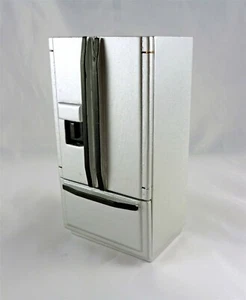 Closeout! Dollhouse Miniature Modern Silver Refrigerator, Bottom Freezer, T5755 - Picture 1 of 3
