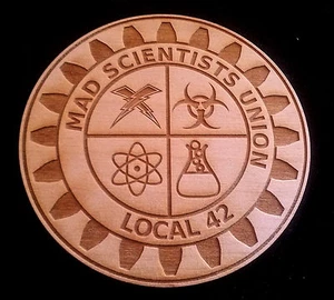 Handmade Mad Scientist's Union Coaster Set of 4 - Picture 1 of 1